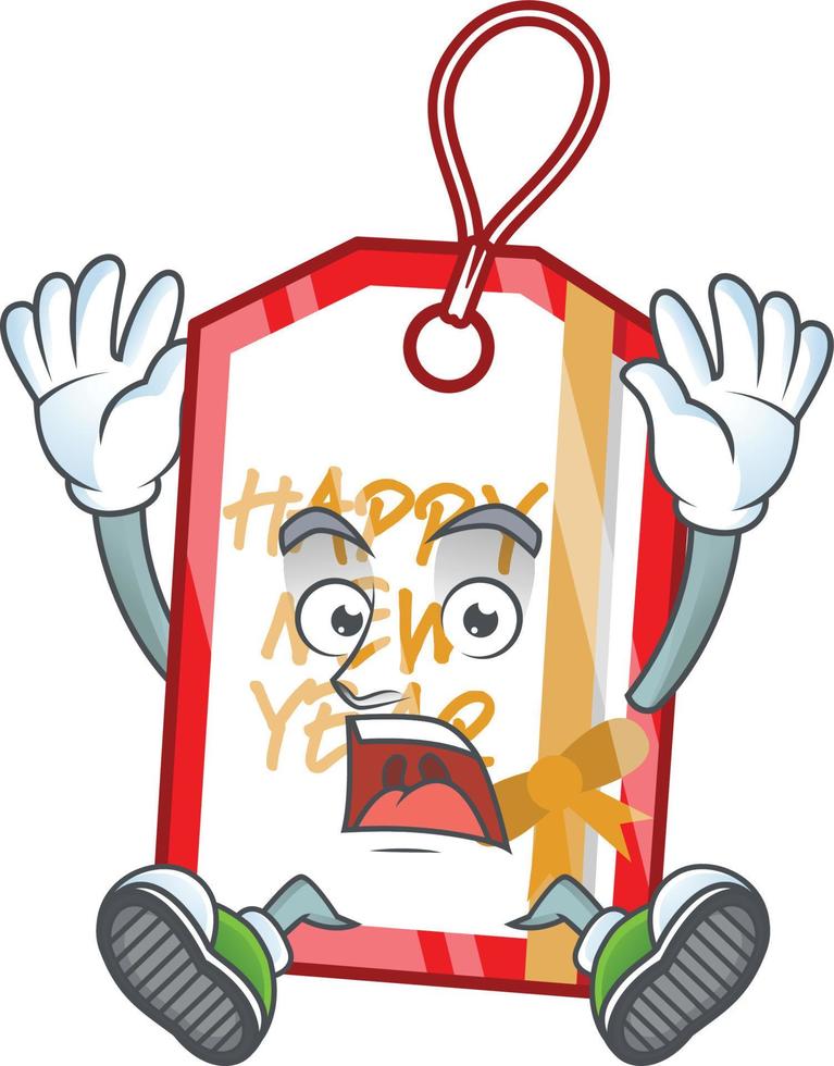 Happy new year tag cartoon vector