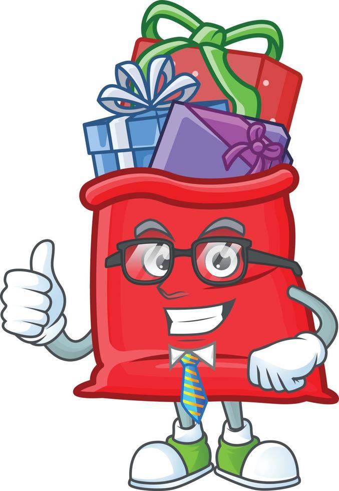 Santa bag full of gift cartoon vector