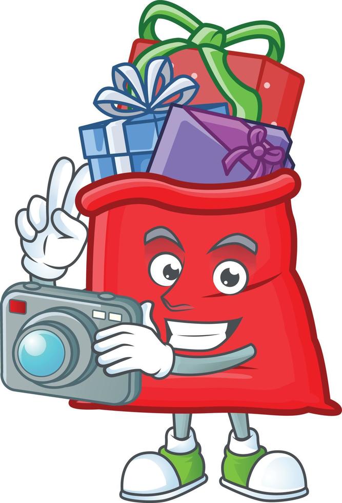 Santa bag full of gift cartoon vector