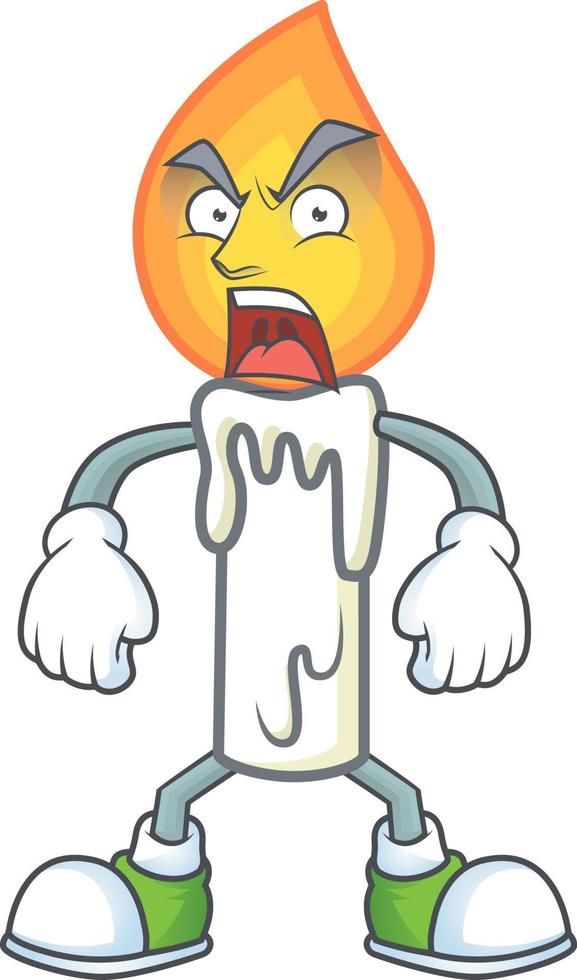 White candle cartoon vector
