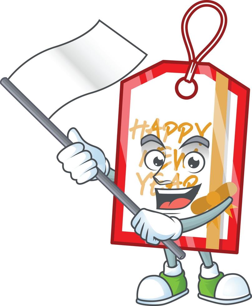 Happy new year tag cartoon vector