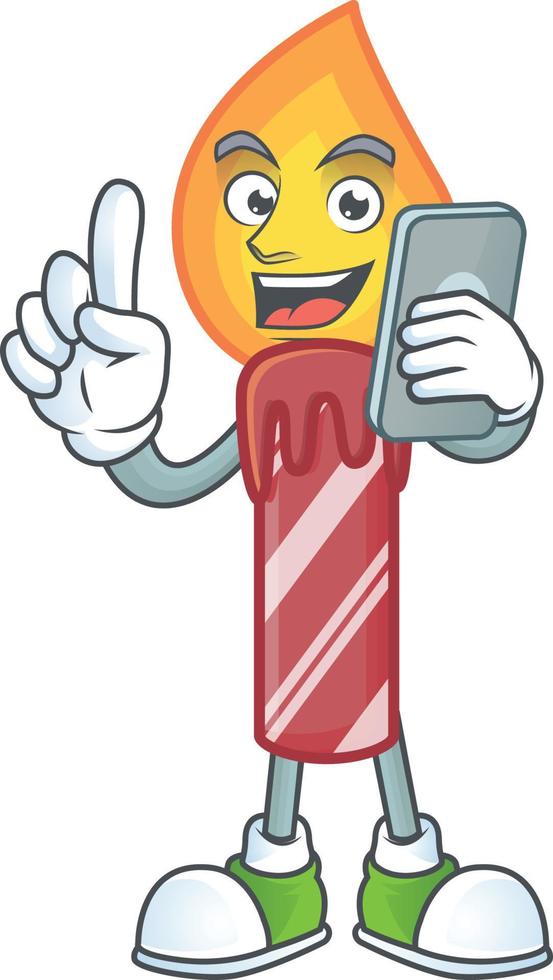 Red stripes candle cartoon vector