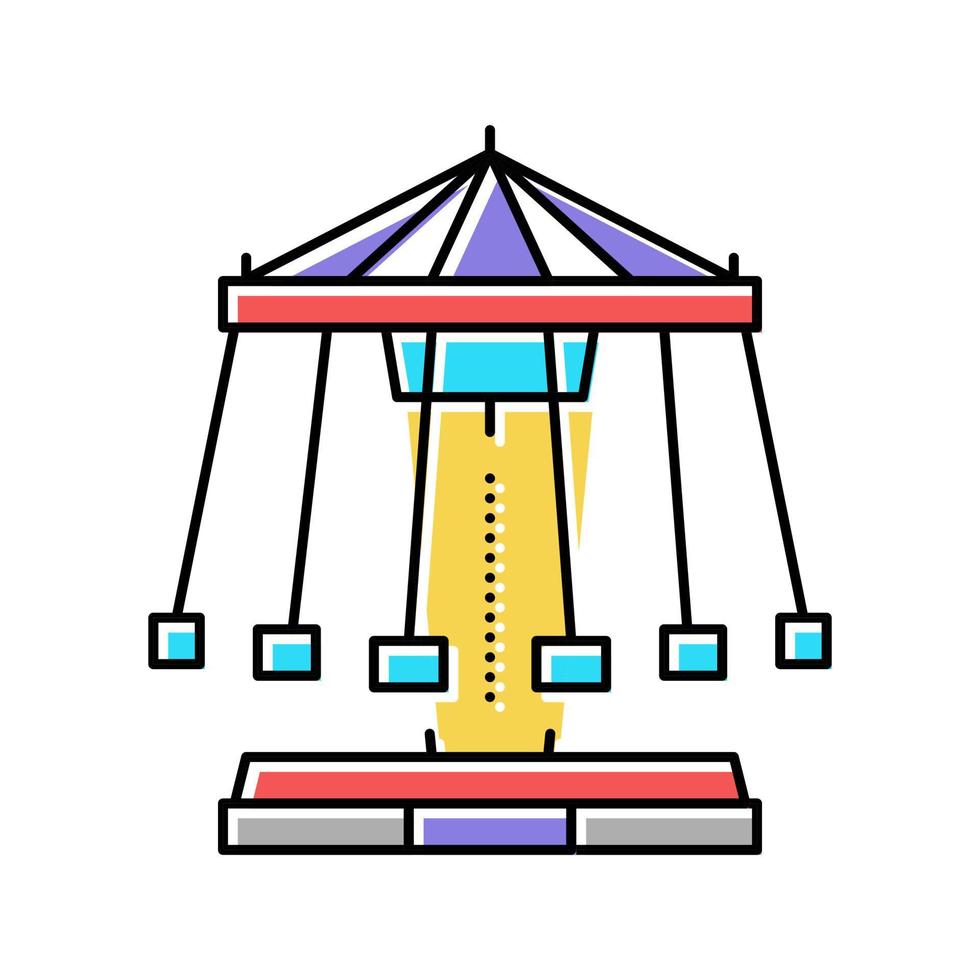 columpio carrusel color icono vector ilustración