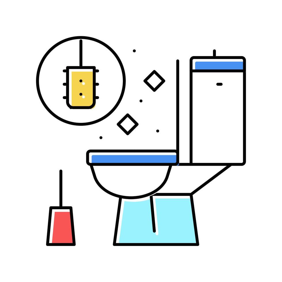 toilet cleaning color icon vector illustration