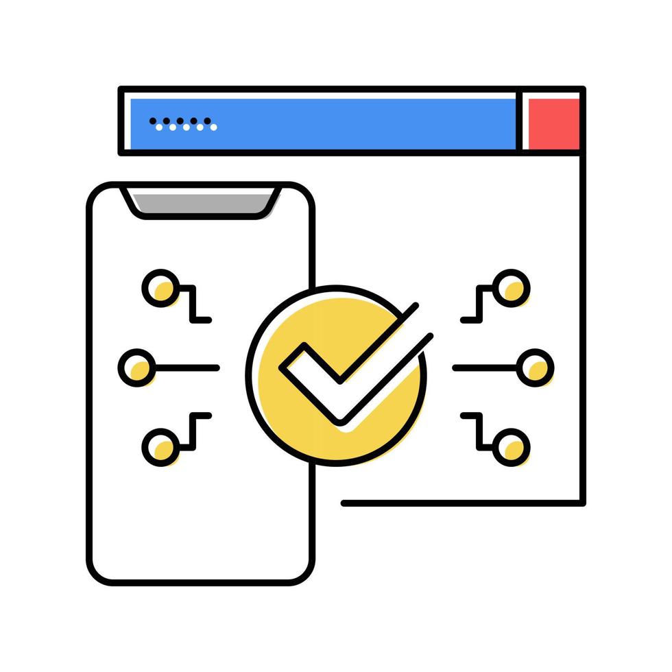 two step authentication color icon vector illustration