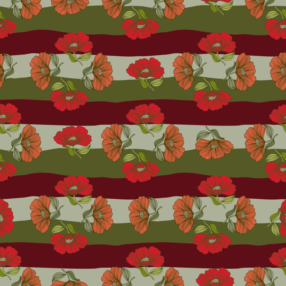 fondo sin fin de la flor del esquema del vintage. delicada línea floral de patrones sin fisuras. vector