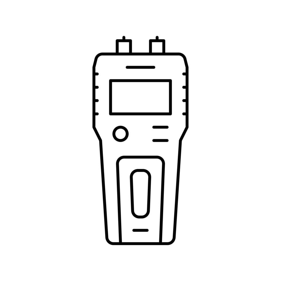 moisture meter carpenter digital device line icon vector illustration