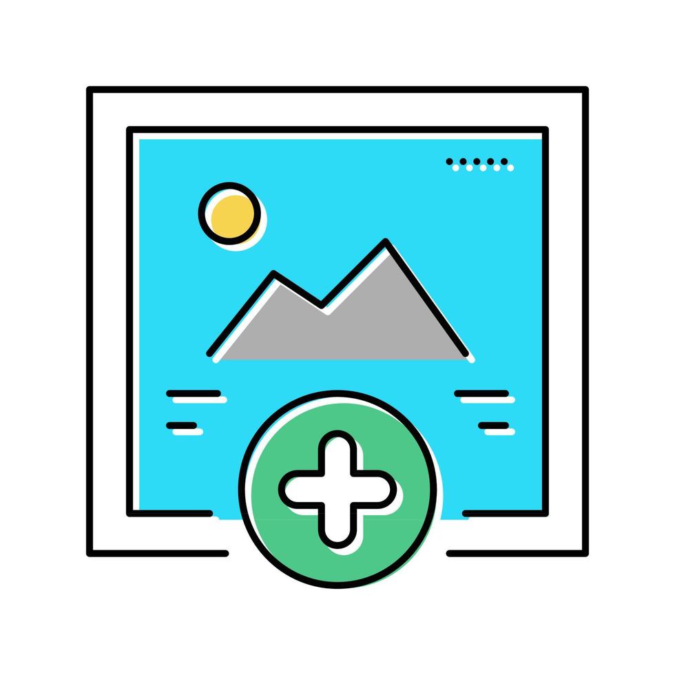 adding image social media ugc color icon vector illustration