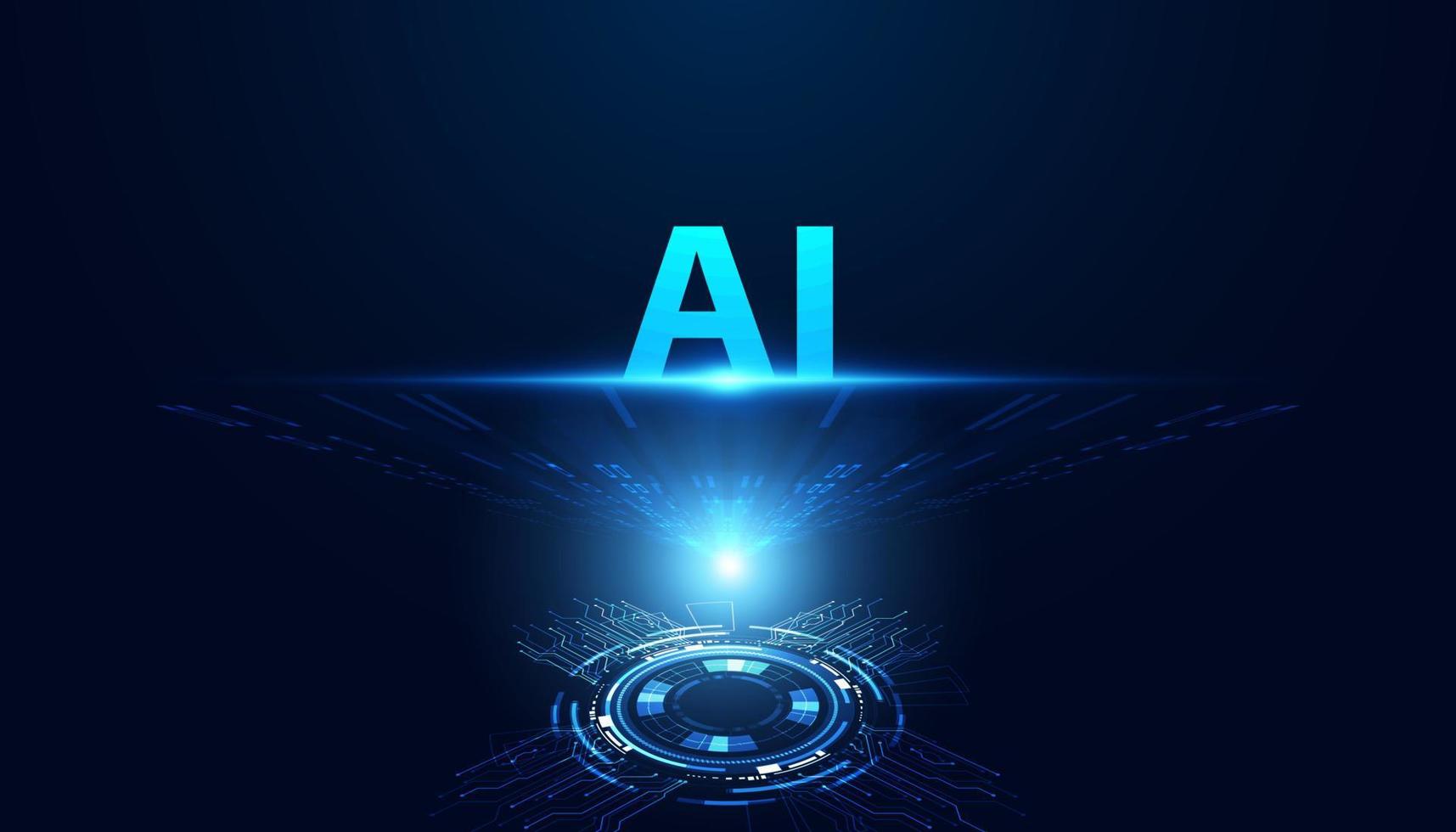 Abstract artificial intelligence ai technology invention research or analysis develop future ai on blue background futuristic technology modern vector