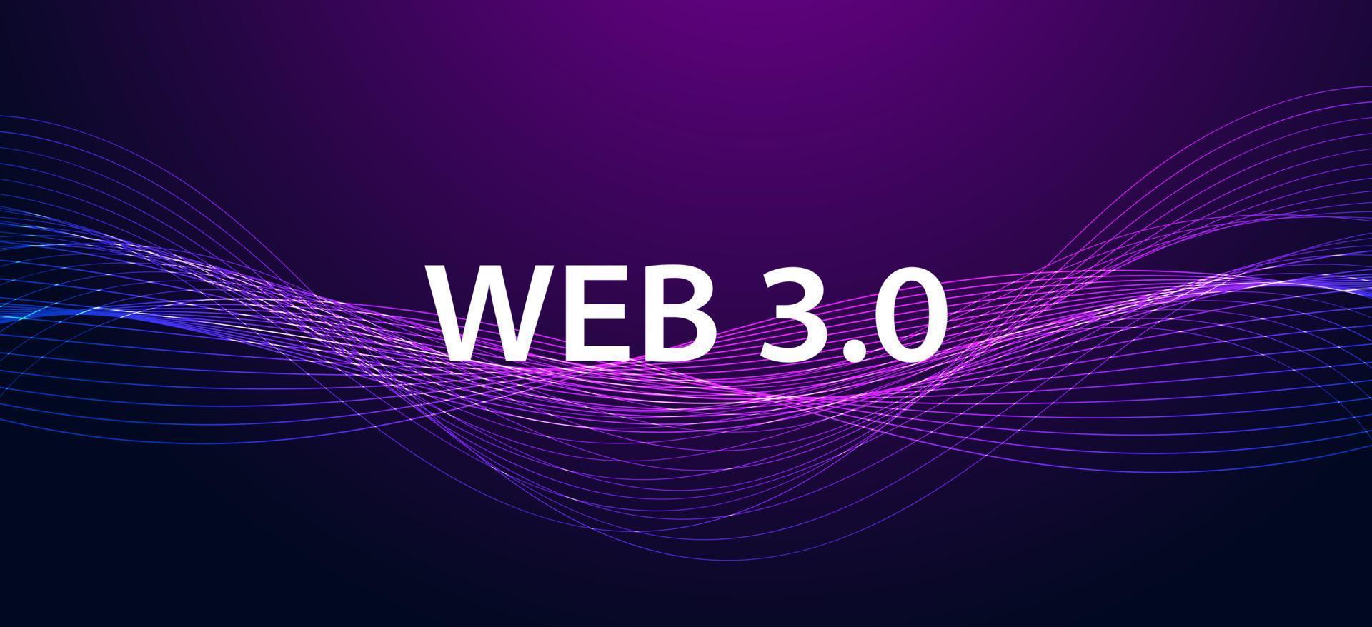 Abstract wave technology purple modern web 3.0 concept is free access to information or services without intermediaries to control and censorship. vector