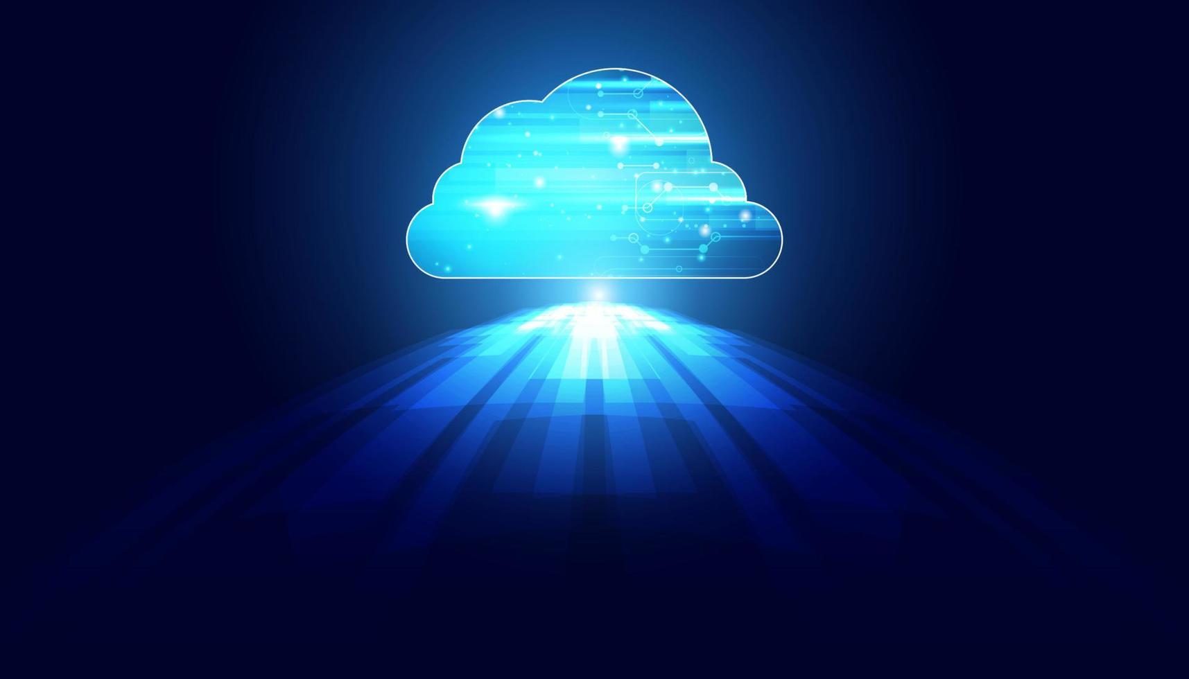 Abstract cloud technology with big data and information concept Connection by collecting data in the cloud With large data storage systems on hi tech background. vector