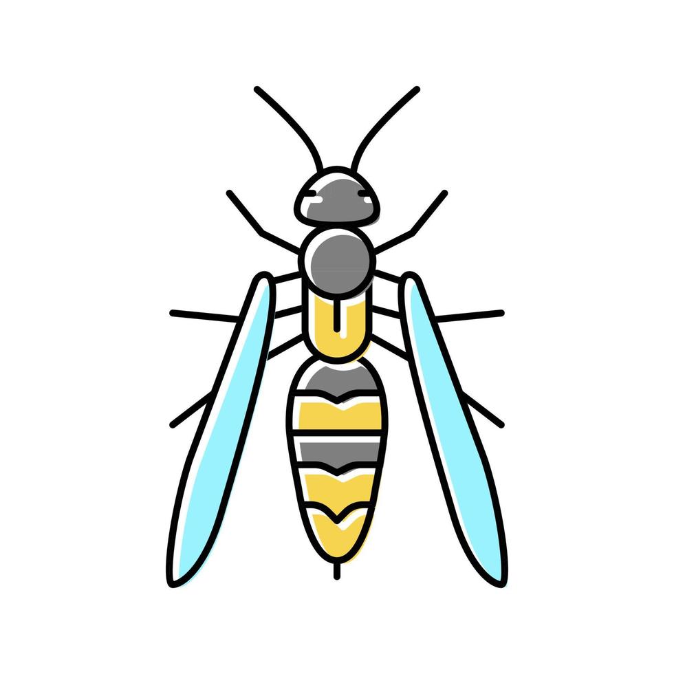 wasp insect color icon vector illustration