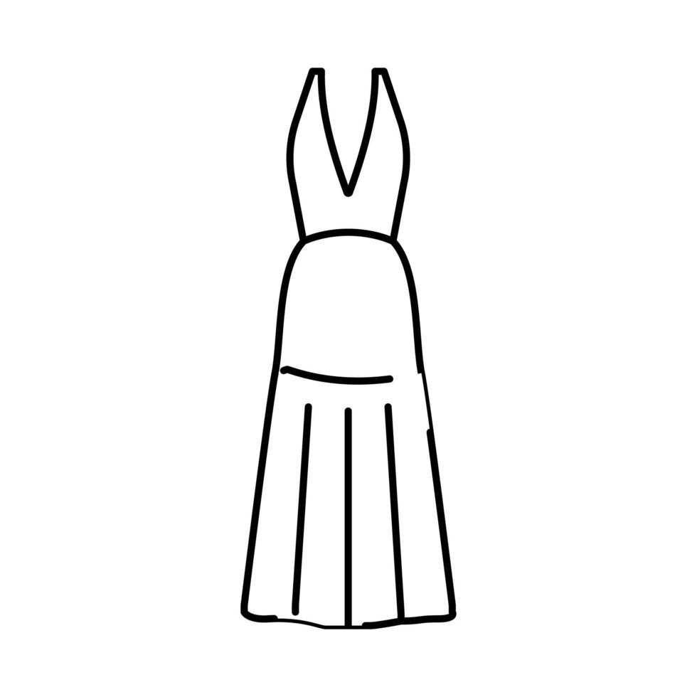 halter vestido de novia línea icono vector ilustración