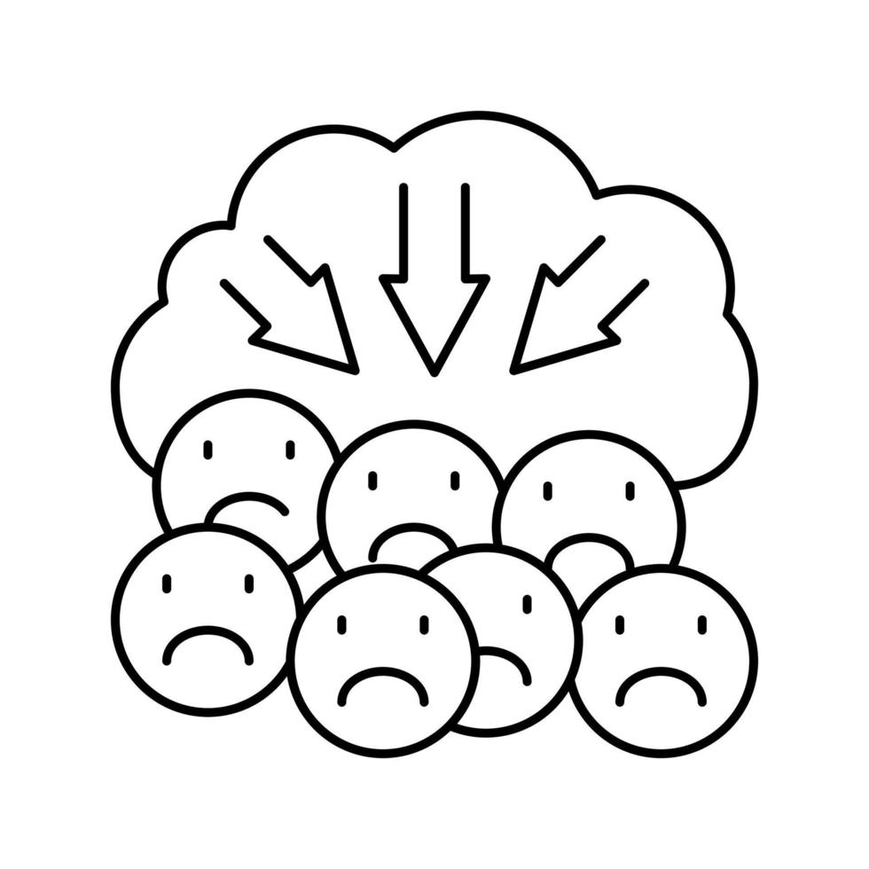 suppression of negativity reputation management line icon vector