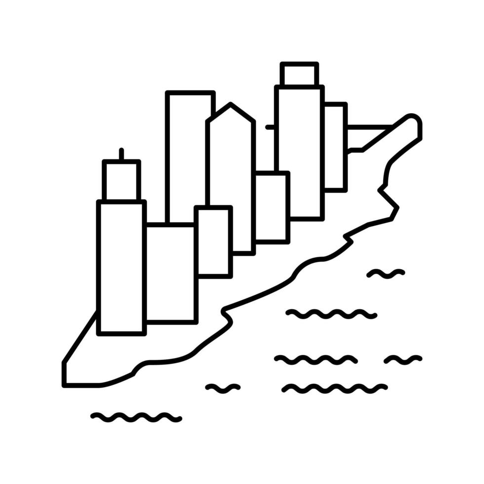 manhattan new york line icon vector illustration