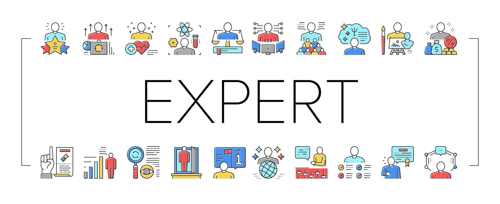 Expert Human Skills Collection Icons Set Vector