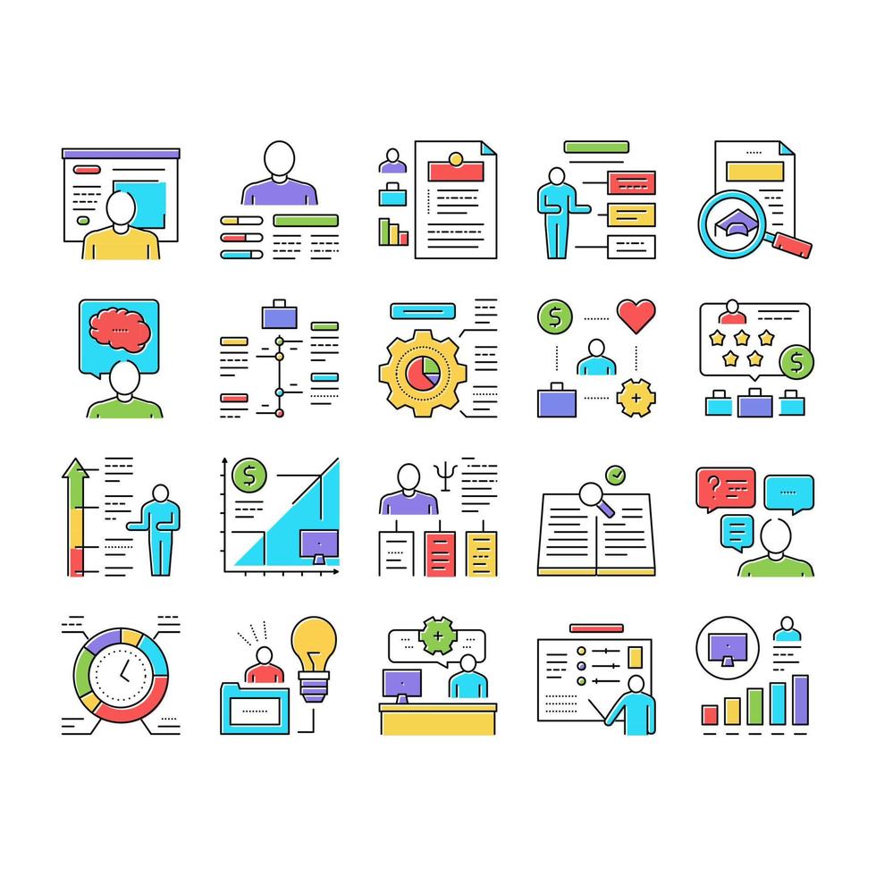 About Me Presentation Collection Icons Set Vector