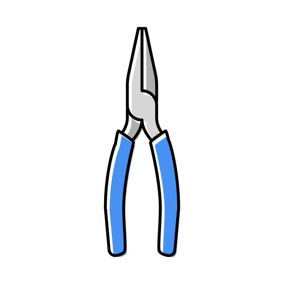 long nose pliers color icon vector illustration