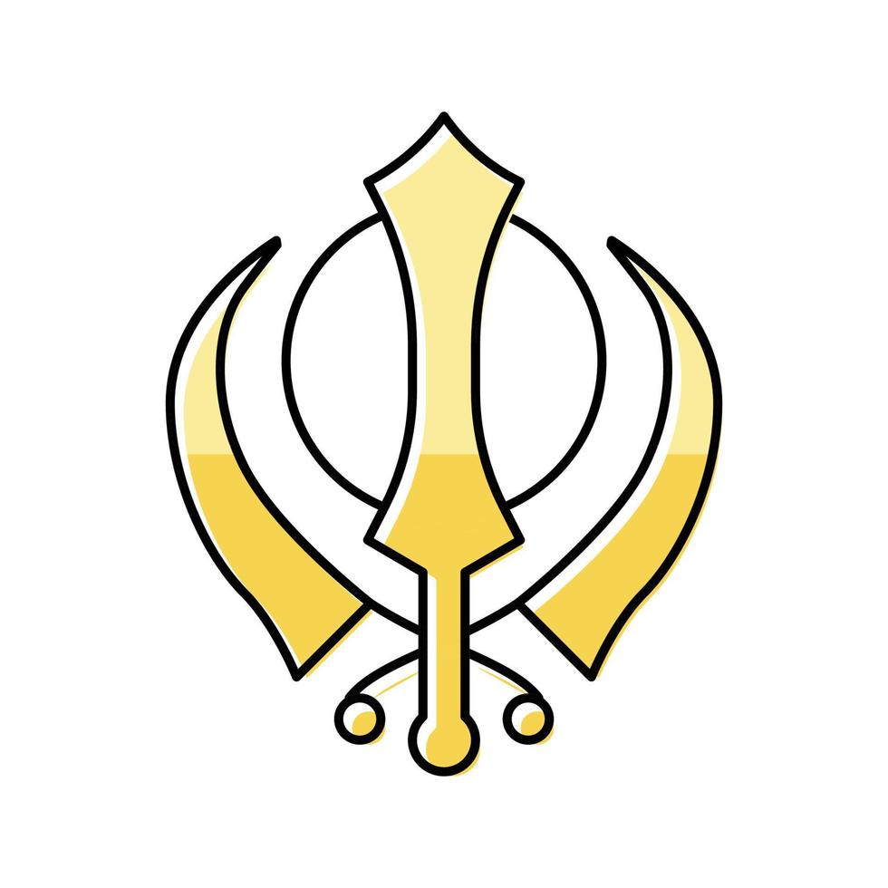 sikhism religion color icon vector illustration