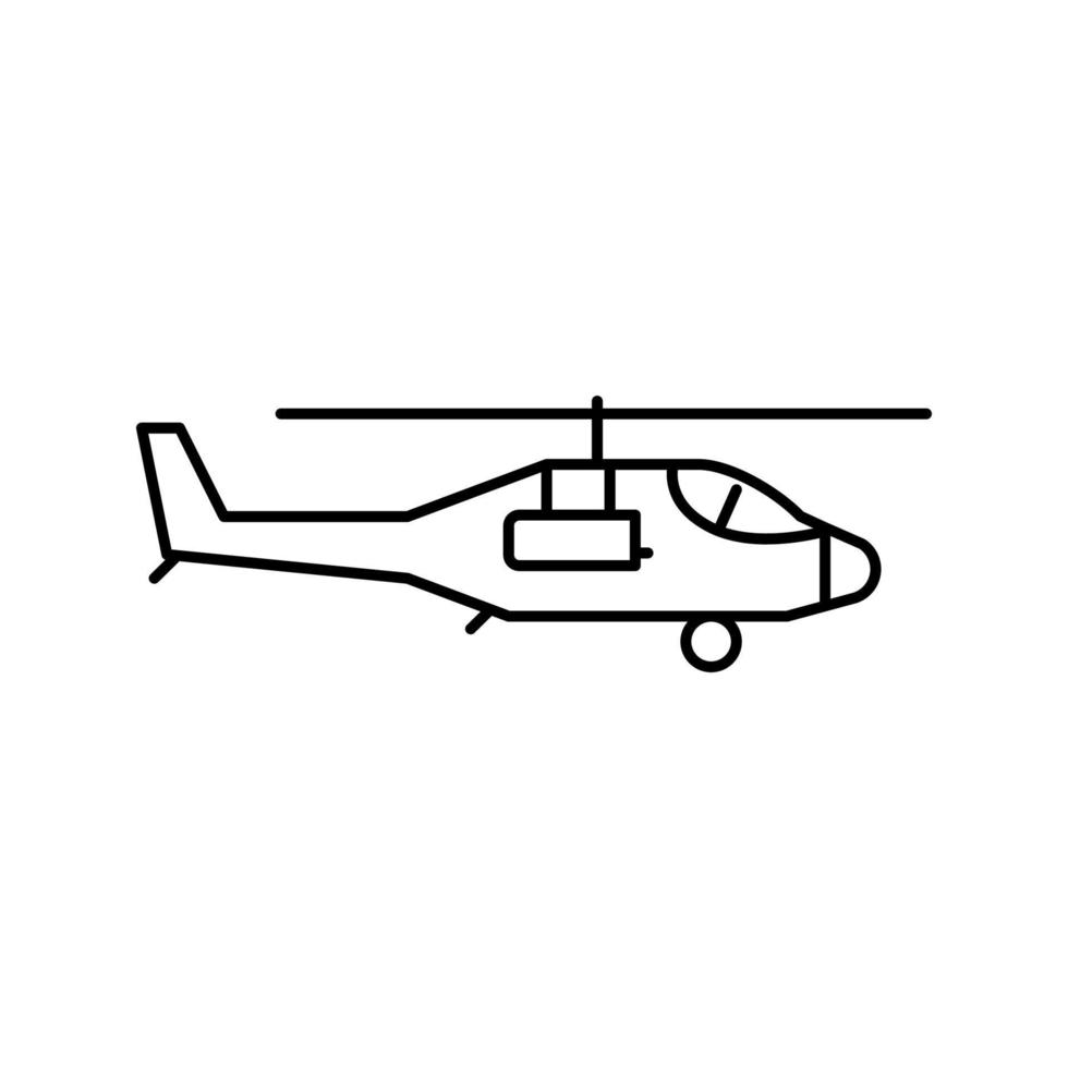 helicóptero volador ejército máquina línea icono vector ilustración