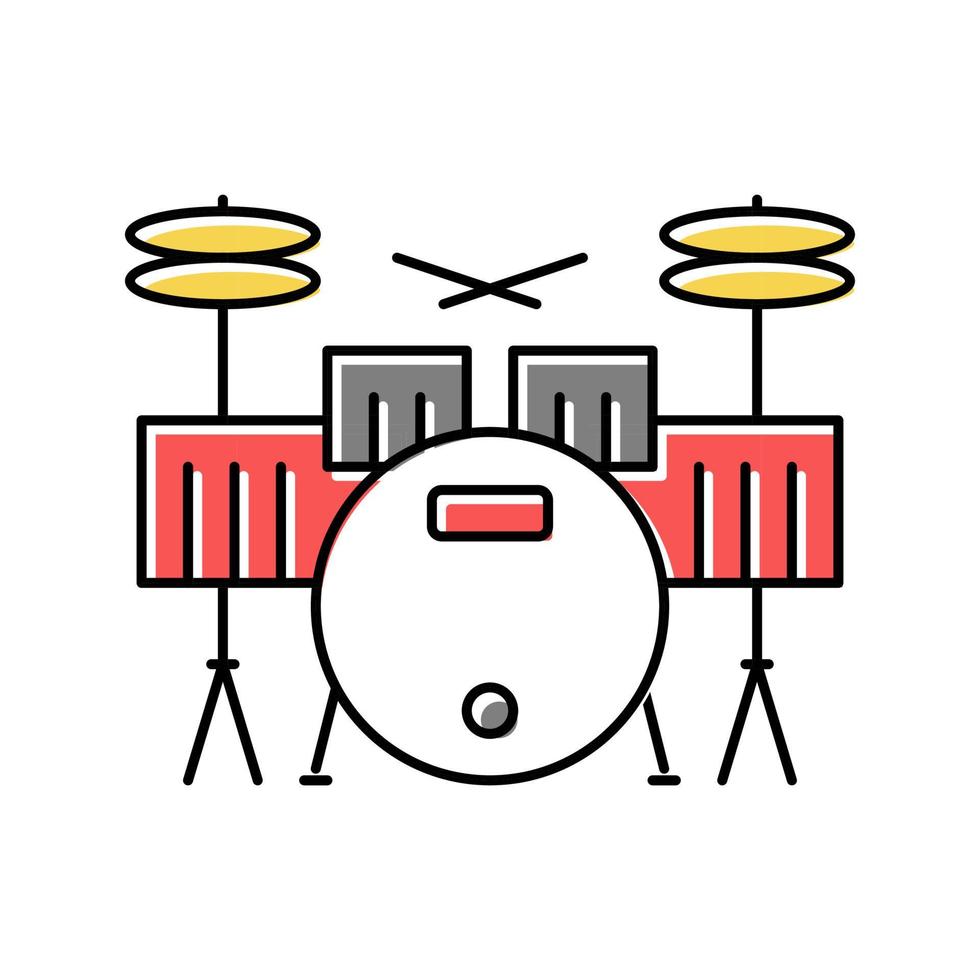 drum rhythm bass instrument color icon vector illustration