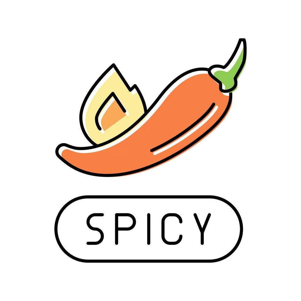 ilustración de vector de icono de color picante de nivel picante