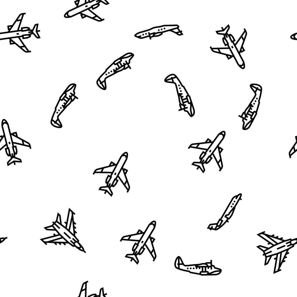 airplane aircraft plane travel vector seamless pattern