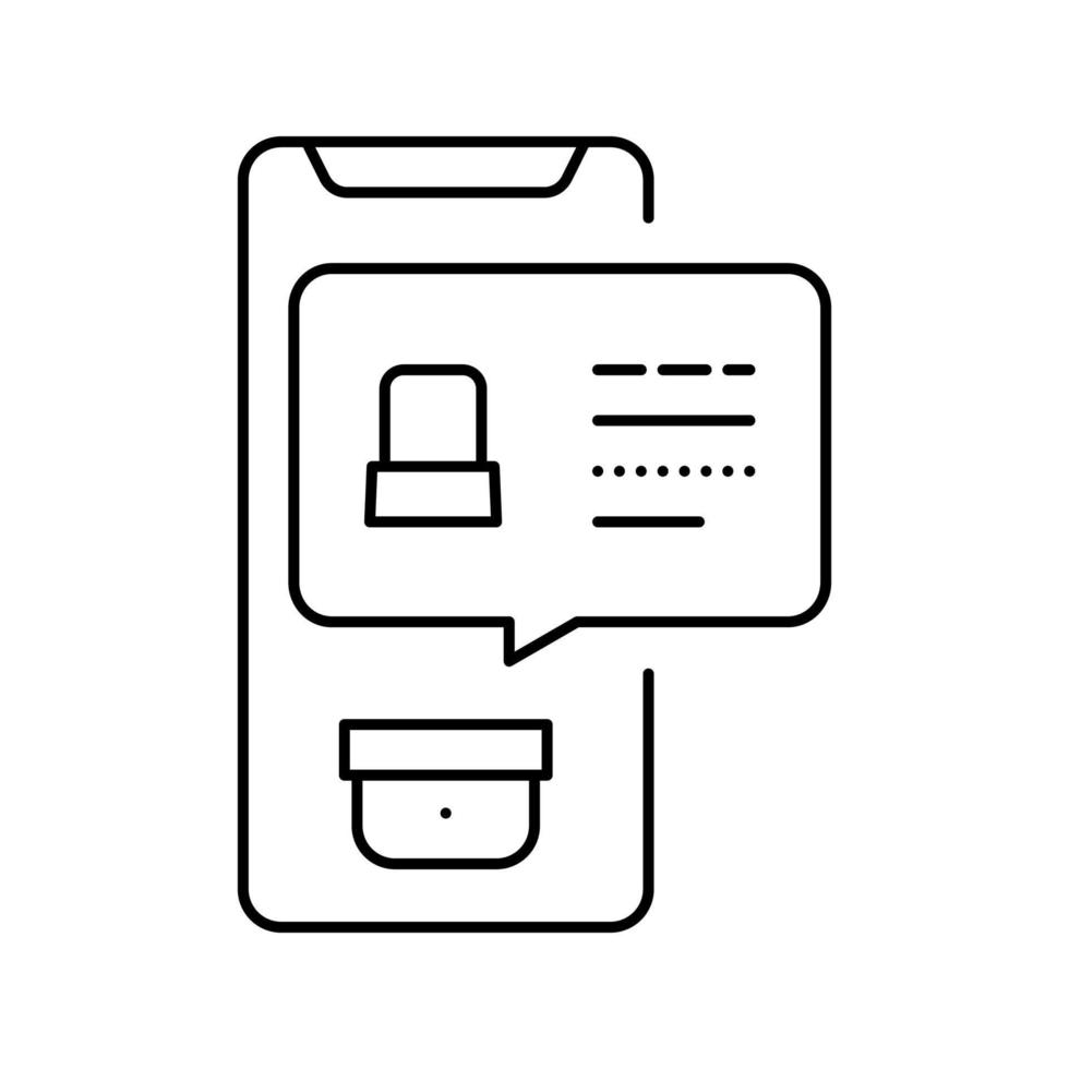 security application message line icon vector isolated illustration