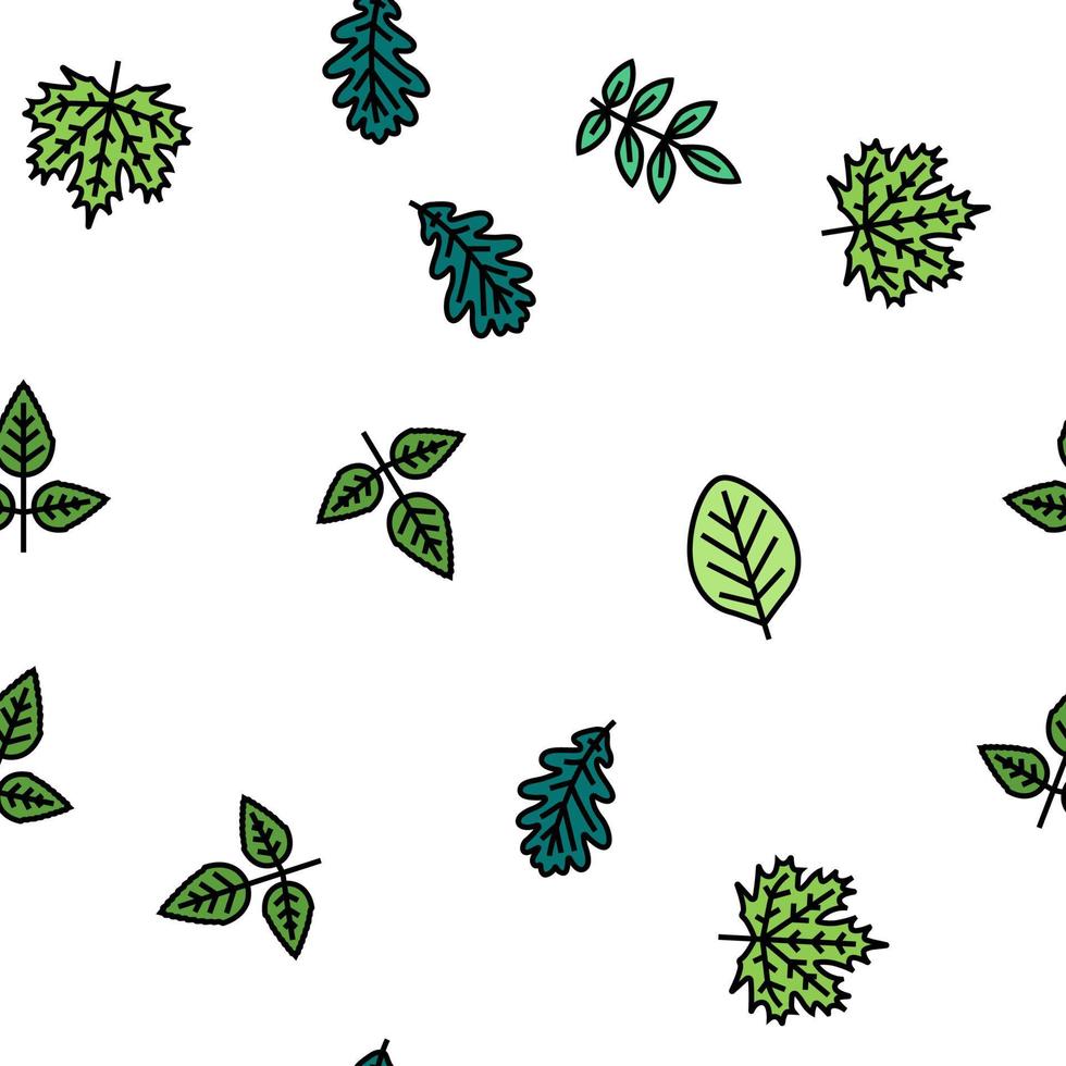 Leaf Of Tree, Bush Or Flower vector seamless pattern