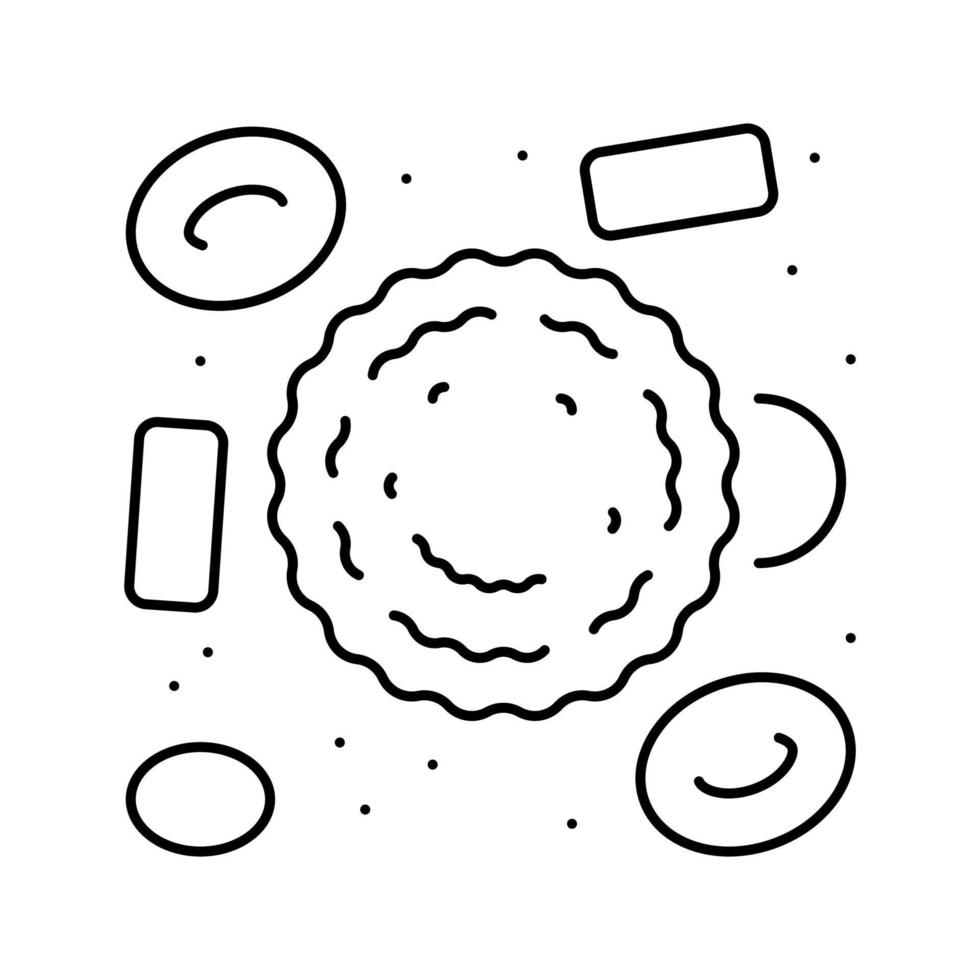 white blood cells line icon vector illustration