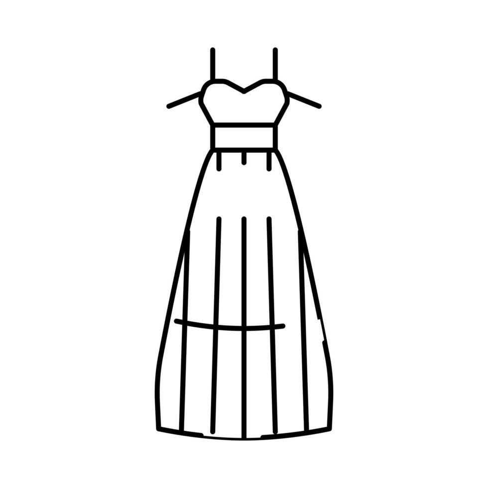 empire wedding dress line icon vector illustration