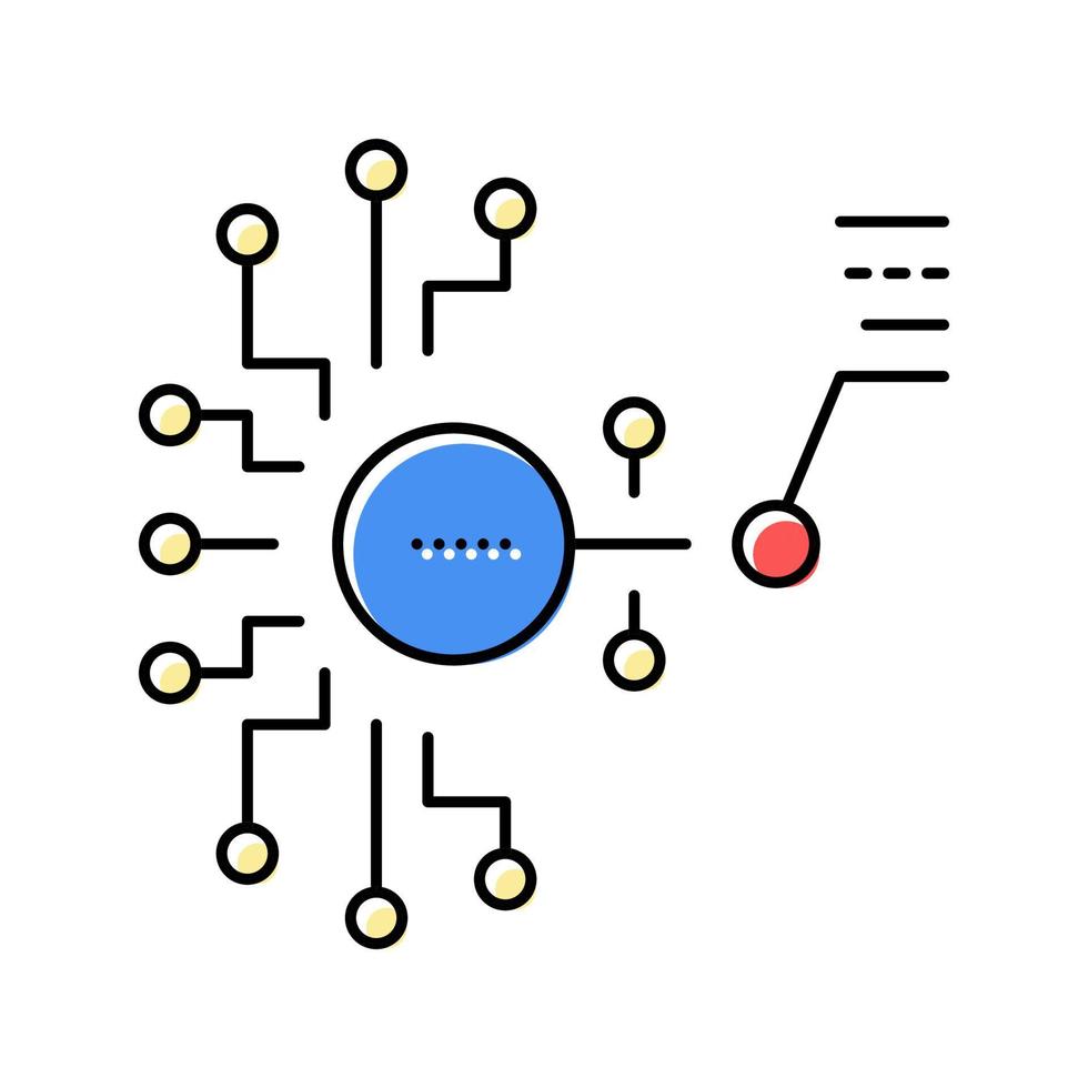 artificial model neural network color icon vector illustration