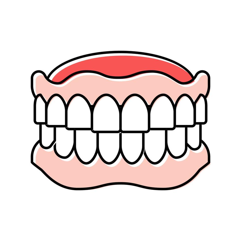 ilustración de vector de icono de color de cuidado dental de dentadura postiza