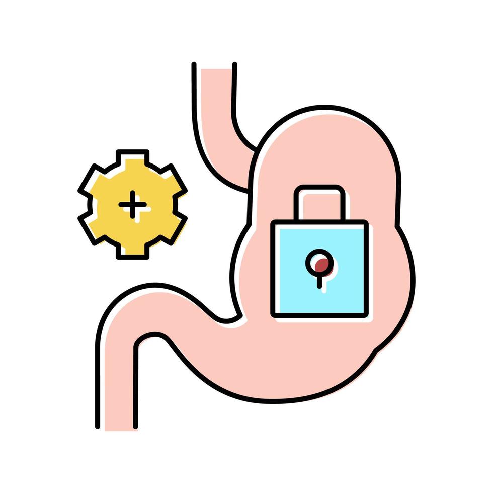 stomach work stop color icon vector illustration