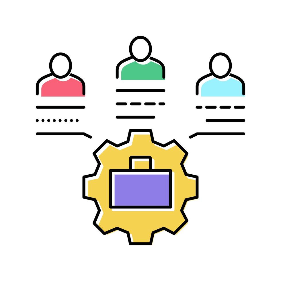 configuración de ilustración de vector de icono de color de crowdsoursing empresarial