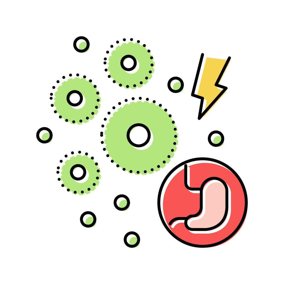 infection digestion system color icon vector illustration