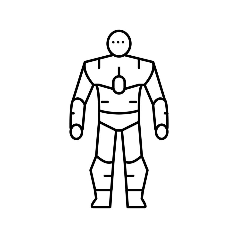 humanoid robot line icon vector illustration