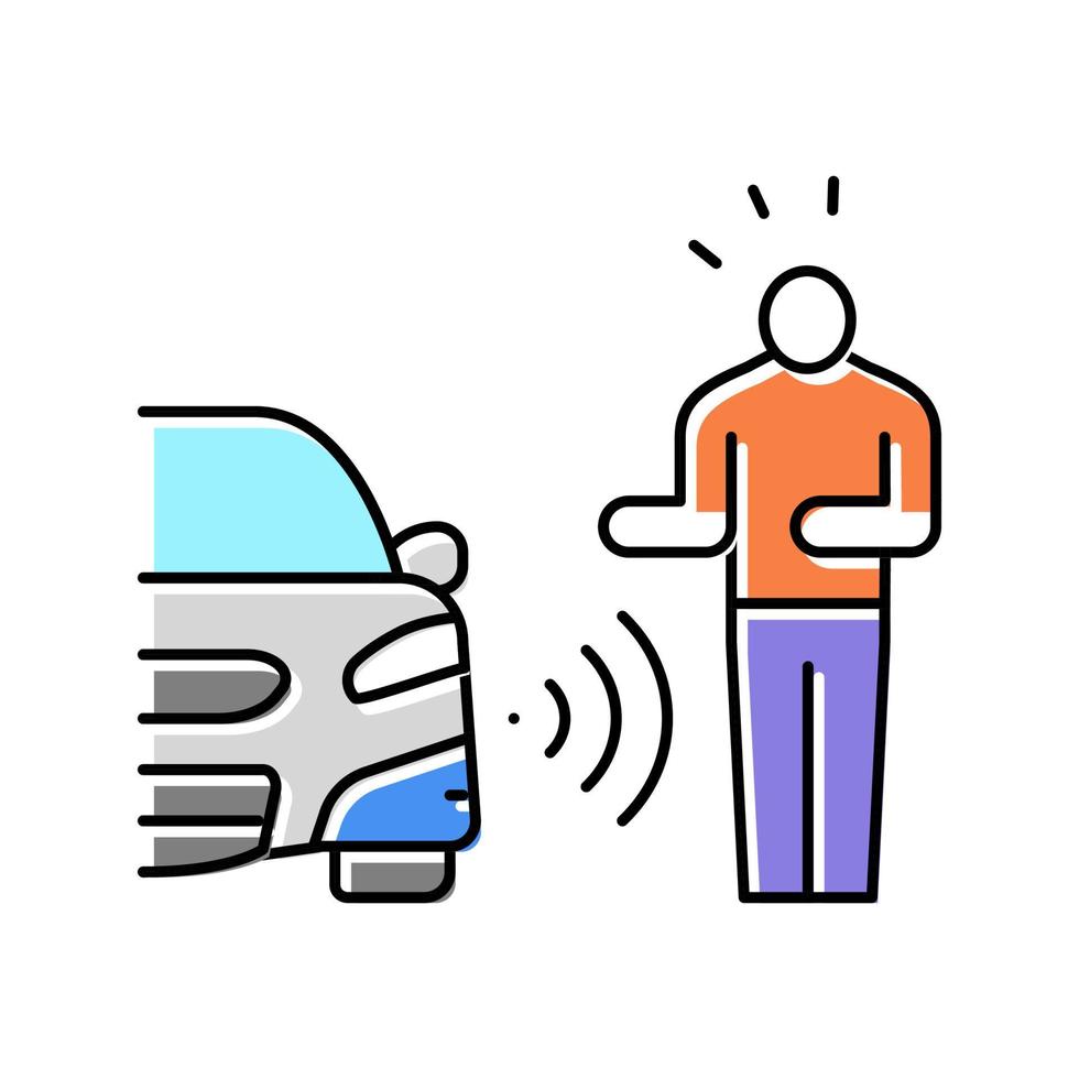 pedestrian sensor color icon vector illustration