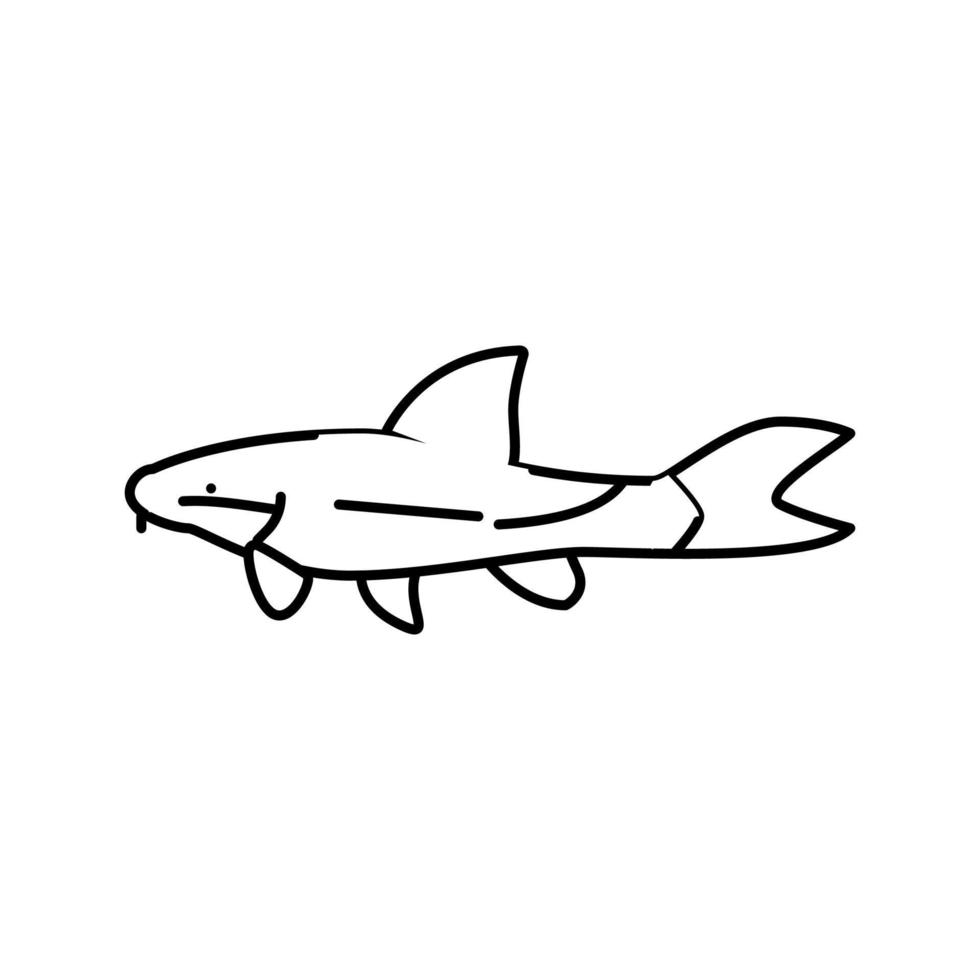 otocinclus fish line icon vector illustration