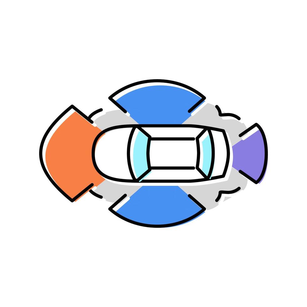 ilustración de vector de icono de color de vehículo autónomo