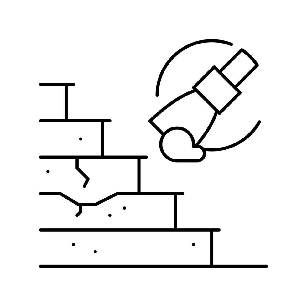 ilustración de vector de icono de línea de reparación de pasos
