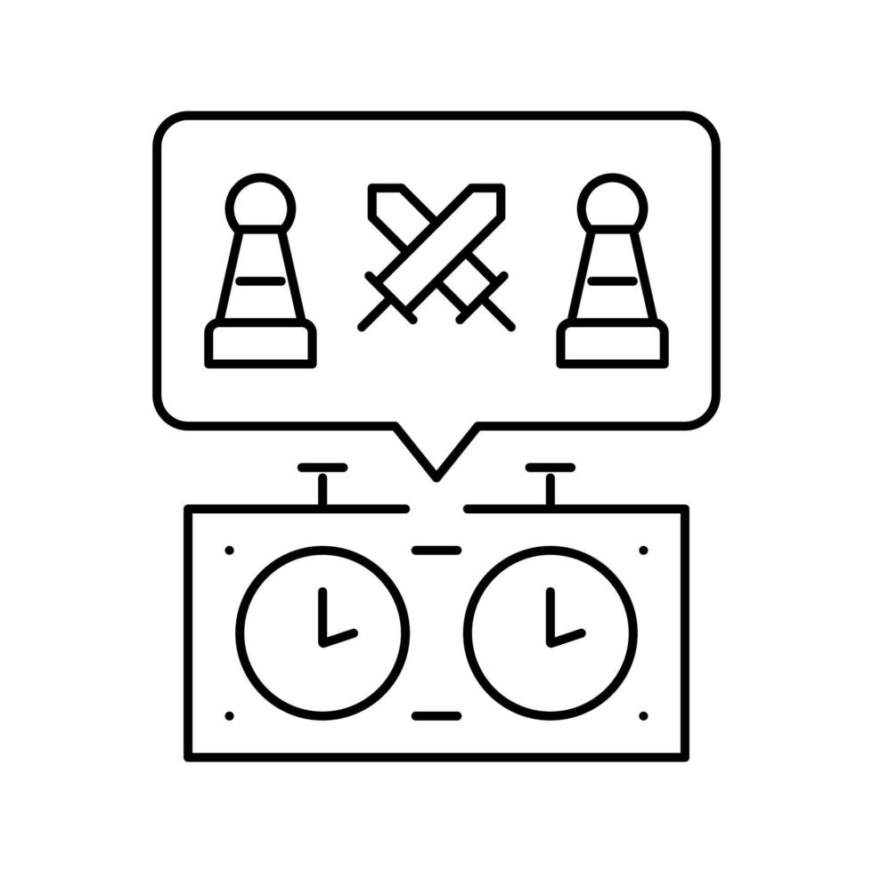 sport chess line icon vector illustration