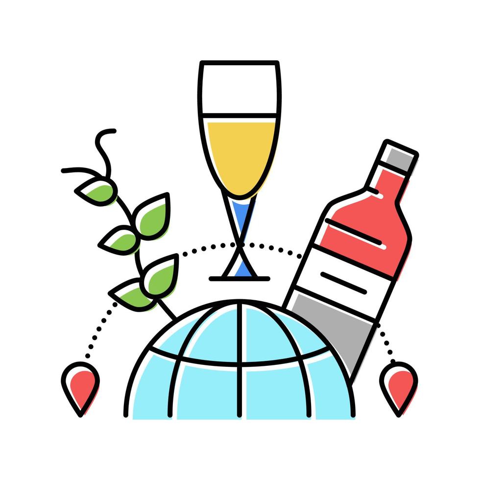 wine tourism color icon vector illustration