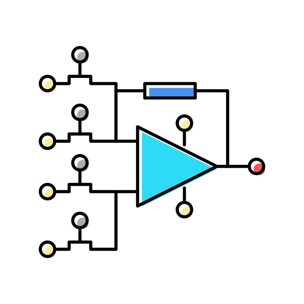 modelo de hardware red neuronal color icono vector ilustración