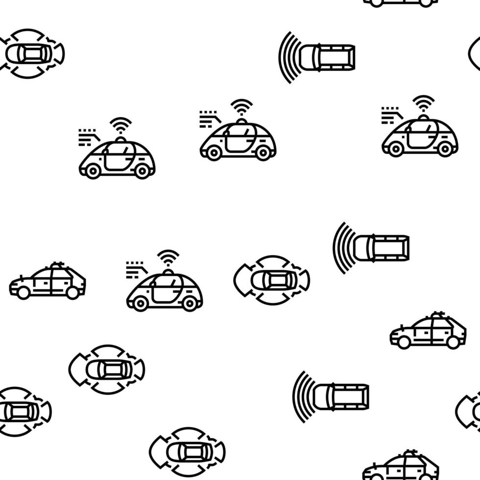 car self vehicle drive smart auto vector seamless pattern