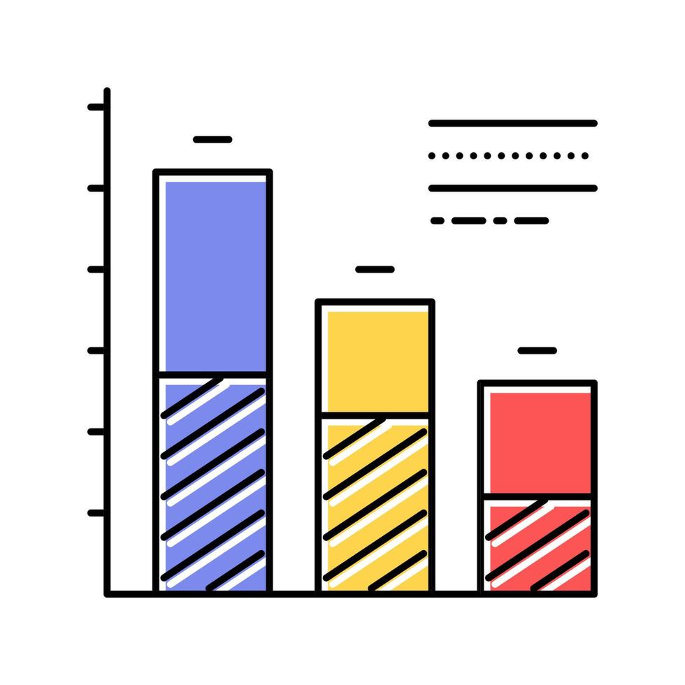 análisis de la ilustración de vector de icono de color infográfico