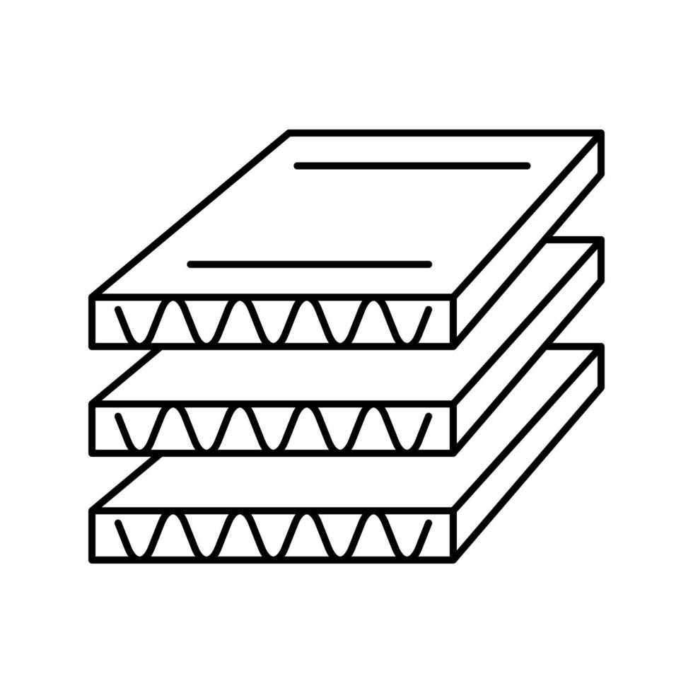 ilustración de vector de icono de línea de capas de cartón