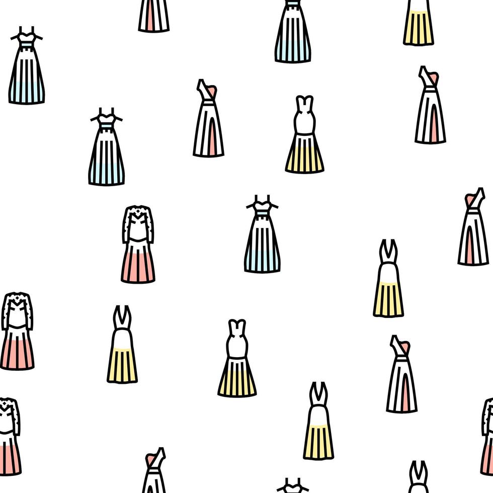 wedding dress bride woman vector seamless pattern