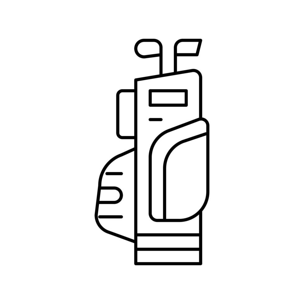 golf clubs bag line icon vector illustration