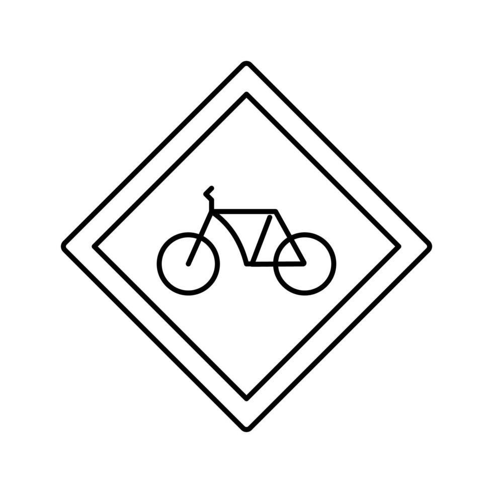 bike road sign line icon vector illustration